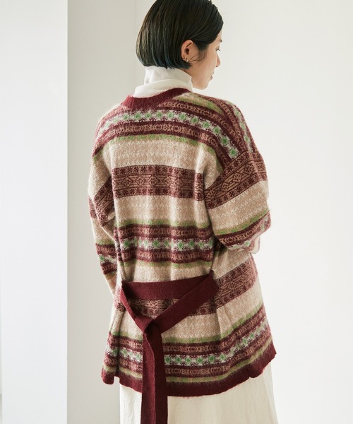 nitca（ニトカ）の「モヘヤダブルジャカード ガウンカーディガン（カーディガン/ボレロ・レディース・カーキ/ボルドー・FREE）」の20枚目の写真