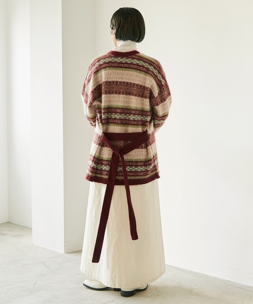 nitca（ニトカ）の「モヘヤダブルジャカード ガウンカーディガン（カーディガン/ボレロ・レディース・カーキ/ボルドー・FREE）」の21枚目の写真