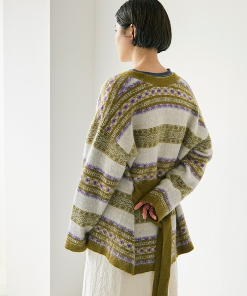 nitca（ニトカ）の「モヘヤダブルジャカード ガウンカーディガン（カーディガン/ボレロ・レディース・カーキ/ボルドー・FREE）」の18枚目の写真