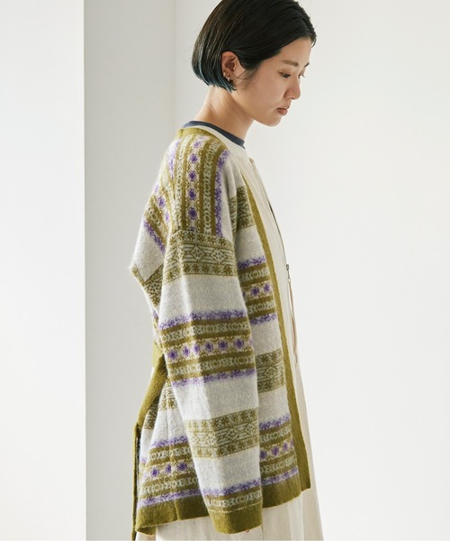 nitca（ニトカ）の「モヘヤダブルジャカード ガウンカーディガン（カーディガン/ボレロ・レディース・カーキ/ボルドー・FREE）」の15枚目の写真
