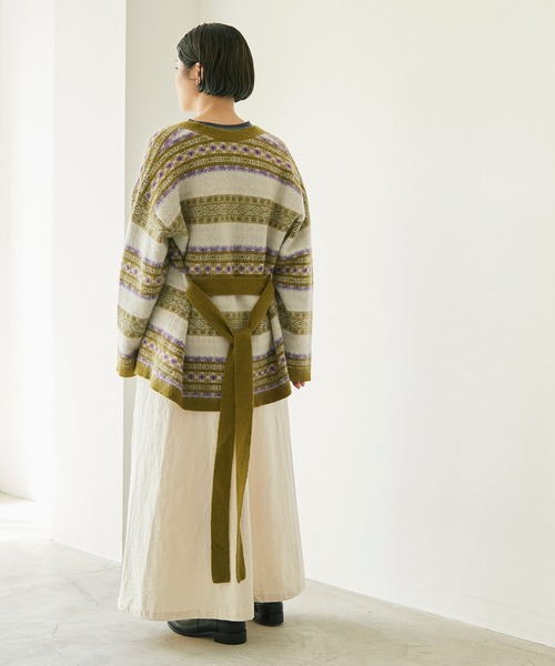nitca（ニトカ）の「モヘヤダブルジャカード ガウンカーディガン（カーディガン/ボレロ・レディース・カーキ/ボルドー・FREE）」の22枚目の写真