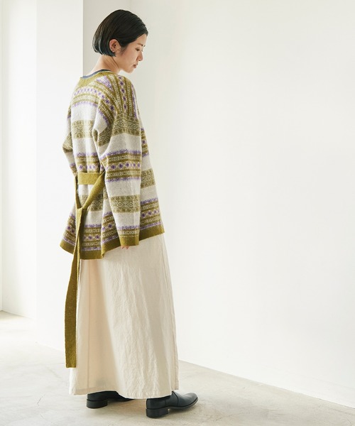nitca（ニトカ）の「モヘヤダブルジャカード ガウンカーディガン（カーディガン/ボレロ・レディース・カーキ/ボルドー・FREE）」の12枚目の写真