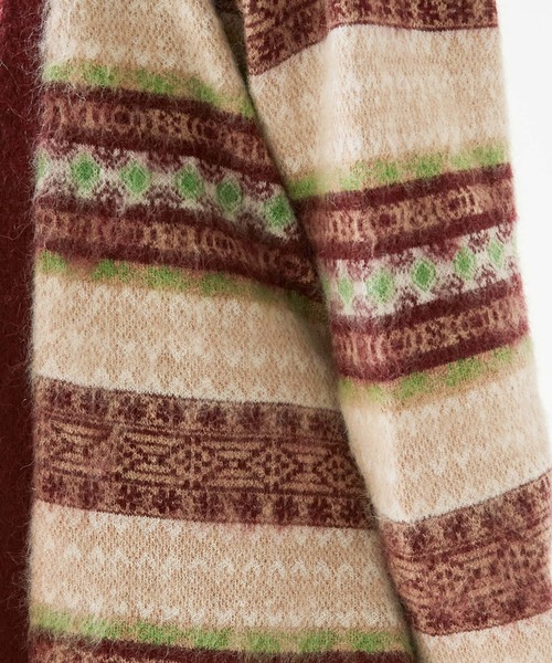 nitca（ニトカ）の「モヘヤダブルジャカード ガウンカーディガン（カーディガン/ボレロ・レディース・カーキ/ボルドー・FREE）」の6枚目の写真