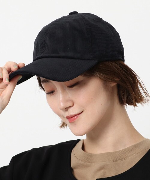 BASECONTROL（ベースコントロール）の「◆ベーシック コーデュロイ ローキャップ（キャップ・レディース・ブラック/ネイビー・99）」の2枚目の写真