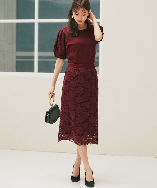 レース切替ニットプルオーバー レースタイトスカートのセットアップ ワンピース Tocco Tocco ワンピース Closet トッコ クローゼット のファッション