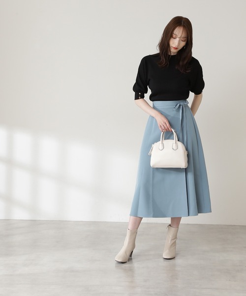 N.（N. Natural Beauty Basic）（エヌエヌナチュラルビューティーベーシック）の「◆ミニボストンショルダーバッグ（ショルダーバッグ・レディース・ホワイト/グリーン/ブラック・ﾌﾘ-）」の7枚目の写真