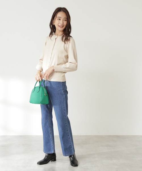 N.（N. Natural Beauty Basic）（エヌエヌナチュラルビューティーベーシック）の「◆ミニボストンショルダーバッグ（ショルダーバッグ・レディース・ホワイト/グリーン/ブラック・ﾌﾘ-）」の8枚目の写真