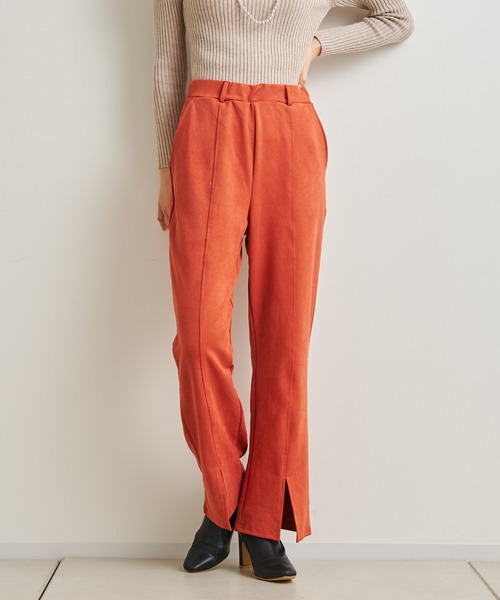 prose verse（プロズヴェール）の「センタースリットピンタックパンツ（その他パンツ・レディース・グリーン/ブラック/オレンジ・MEDIUM）」の3枚目の写真