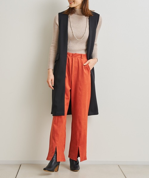 prose verse（プロズヴェール）の「センタースリットピンタックパンツ（その他パンツ・レディース・グリーン/ブラック/オレンジ・MEDIUM）」の12枚目の写真