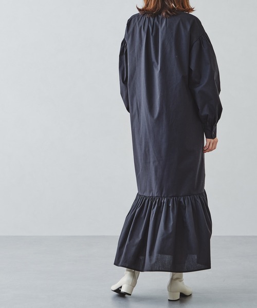 acro（アクロ）の「ドレスシャツロングワンピース/AC1159（シャツワンピース・レディース・ホワイト/ブラック/ベージュ・ﾌﾘ-）」の8枚目の写真