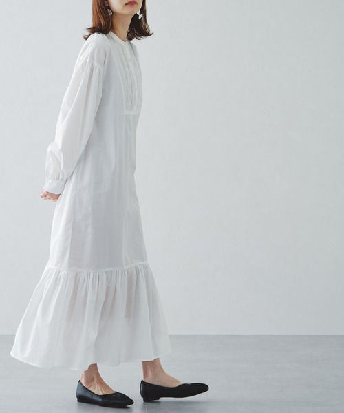 acro（アクロ）の「ドレスシャツロングワンピース/AC1159（シャツワンピース・レディース・ホワイト/ブラック/ベージュ・ﾌﾘ-）」の15枚目の写真