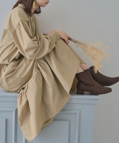 acro（アクロ）の「ドレスシャツロングワンピース/AC1159（シャツワンピース・レディース・ホワイト/ブラック/ベージュ・ﾌﾘ-）」の20枚目の写真