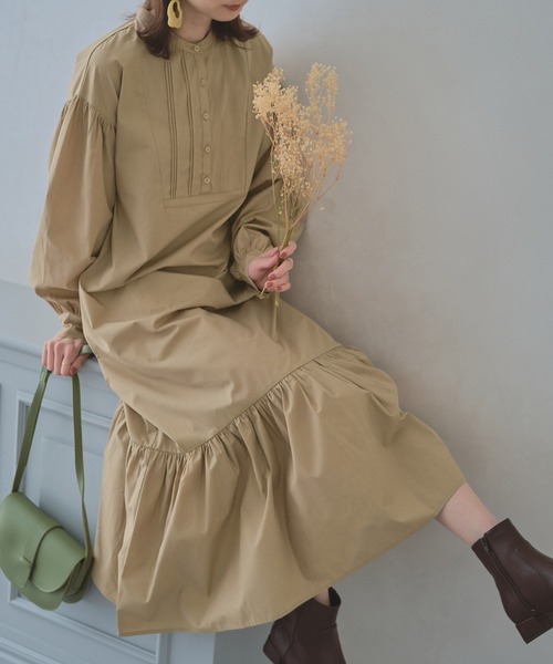 acro（アクロ）の「ドレスシャツロングワンピース/AC1159（シャツワンピース・レディース・ホワイト/ブラック/ベージュ・ﾌﾘ-）」の19枚目の写真