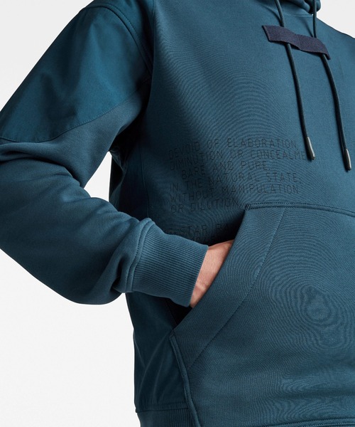 G-STAR（ジースター）の「WOVEN MIX GRAPHIC LOOSE HOODED SWEATER/ロゴパーカー（パーカー・メンズ・ダークグレー/ダークブルー・X-LARGE/LARGE/MEDIUM/X-SMALL/SMALL）」の11枚目の写真