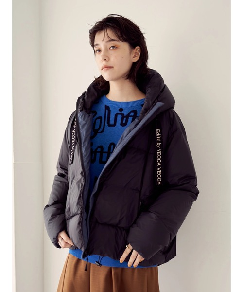 YECCA VECCA（イェッカヴェッカ）の「グリーンダウンZIPフーディー＊（ダウンジャケット/コート・レディース・ブラック/ブラウン/キャメル・FREE）」の4枚目の写真