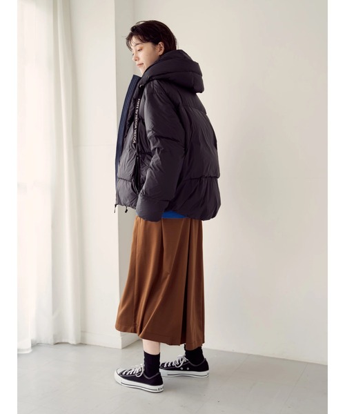 YECCA VECCA（イェッカヴェッカ）の「グリーンダウンZIPフーディー＊（ダウンジャケット/コート・レディース・ブラック/ブラウン/キャメル・FREE）」の22枚目の写真