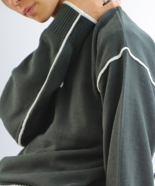 TUTTU（トゥトゥ）の「ルーズシルエットロゴ ニット プルオーバー（ニット/セーター・メンズ・ダークグリーン/ブラウン/オフホワイト/オレンジ/ダークブルー・M/L）」の14枚目の写真