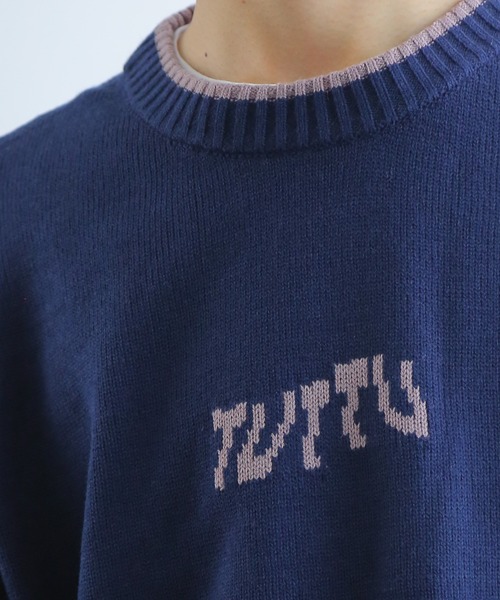 TUTTU（トゥトゥ）の「ルーズシルエットロゴ ニット プルオーバー（ニット/セーター・メンズ・ダークグリーン/ブラウン/オフホワイト/オレンジ/ダークブルー・M/L）」の16枚目の写真