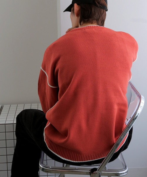 TUTTU（トゥトゥ）の「ルーズシルエットロゴ ニット プルオーバー（ニット/セーター・メンズ・ダークグリーン/ブラウン/オフホワイト/オレンジ/ダークブルー・M/L）」の18枚目の写真