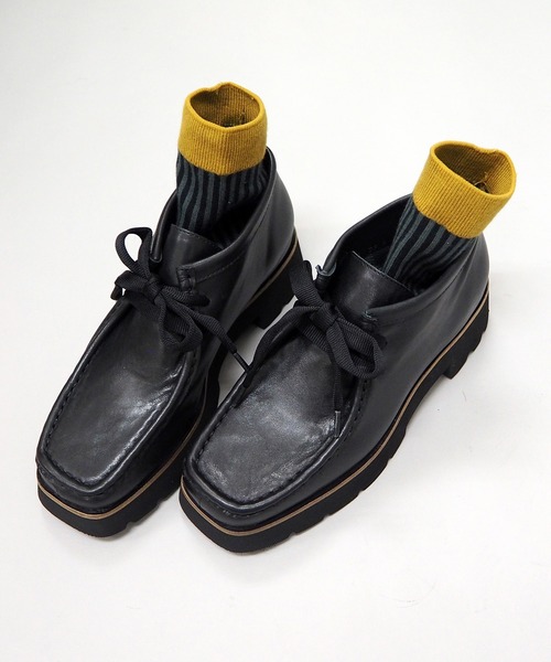 あしながおじさん（アシナガオジサン）の「厚底チロリアンシューズ　-6701275（モカシン/デッキシューズ・レディース・ベージュ/レッド/ブラック・23.0cm/22.5cm/23.5cm/24.0cm/24.5cm）」の2枚目の写真