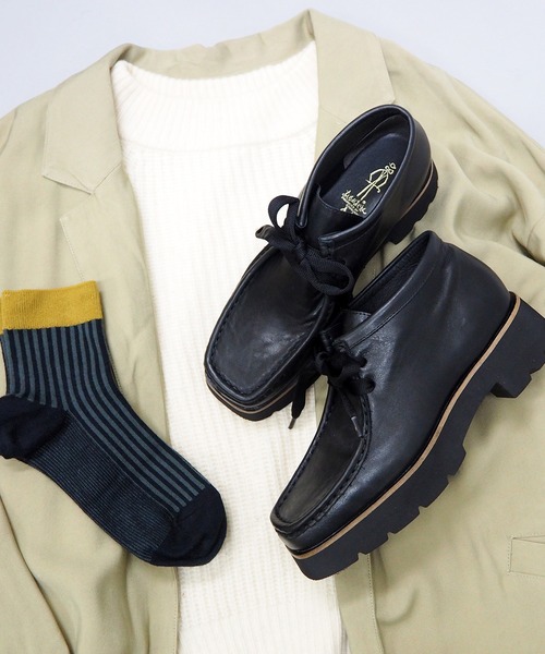 あしながおじさん（アシナガオジサン）の「厚底チロリアンシューズ　-6701275（モカシン/デッキシューズ・レディース・ベージュ/レッド/ブラック・23.0cm/22.5cm/23.5cm/24.0cm/24.5cm）」の14枚目の写真