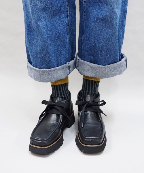 あしながおじさん（アシナガオジサン）の「厚底チロリアンシューズ　-6701275（モカシン/デッキシューズ・レディース・ベージュ/レッド/ブラック・23.0cm/22.5cm/23.5cm/24.0cm/24.5cm）」の15枚目の写真