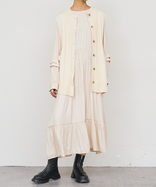 BONbazaar（ボンバザール）の「《2点セット、マルチスタイリング》ニットベスト＆ワンピース（ワンピース・レディース・アイボリー/ブラック/ベージュ・FREE）」の16枚目の写真