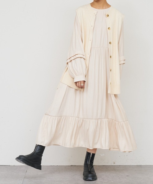 BONbazaar（ボンバザール）の「《2点セット、マルチスタイリング》ニットベスト＆ワンピース（ワンピース・レディース・アイボリー/ブラック/ベージュ・FREE）」の17枚目の写真