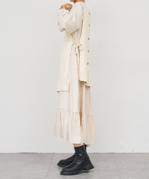 BONbazaar（ボンバザール）の「《2点セット、マルチスタイリング》ニットベスト＆ワンピース（ワンピース・レディース・アイボリー/ブラック/ベージュ・FREE）」の21枚目の写真