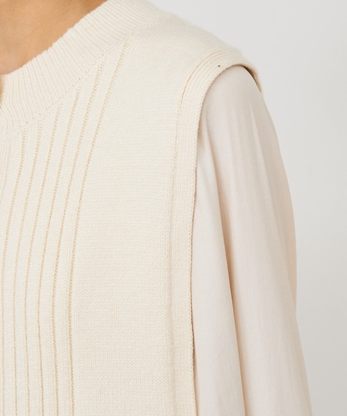 BONbazaar（ボンバザール）の「《2点セット、マルチスタイリング》ニットベスト＆ワンピース（ワンピース・レディース・アイボリー/ブラック/ベージュ・FREE）」の5枚目の写真