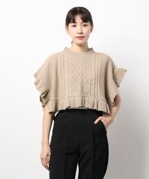 ケーブルフリルベスト