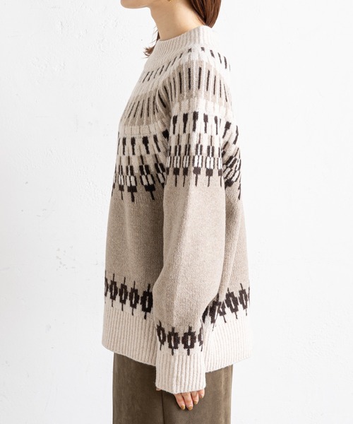 prose verse（プロズヴェール）の「ハイネックノルディック柄ニット（ニット/セーター・レディース・アイボリー/モカ・MEDIUM）」の20枚目の写真