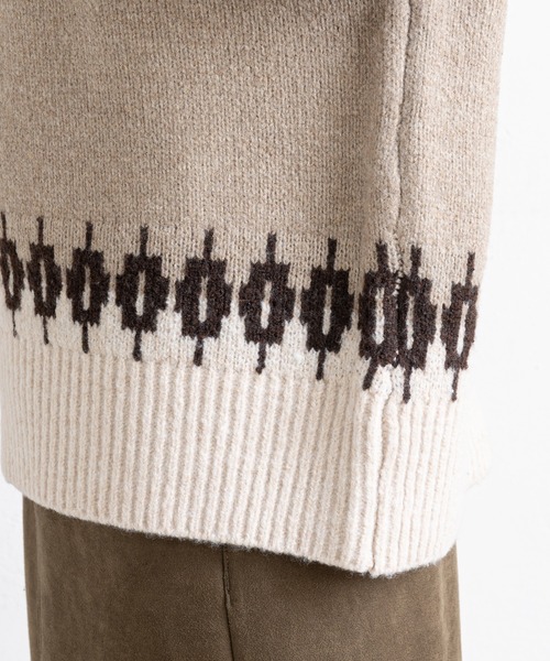 prose verse（プロズヴェール）の「ハイネックノルディック柄ニット（ニット/セーター・レディース・アイボリー/モカ・MEDIUM）」の11枚目の写真
