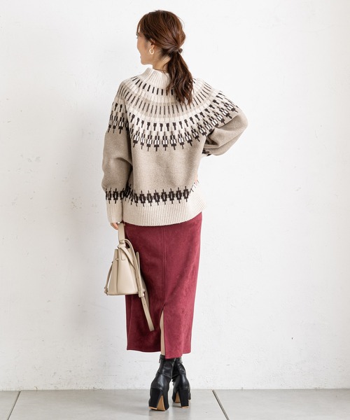 prose verse（プロズヴェール）の「ハイネックノルディック柄ニット（ニット/セーター・レディース・アイボリー/モカ・MEDIUM）」の21枚目の写真
