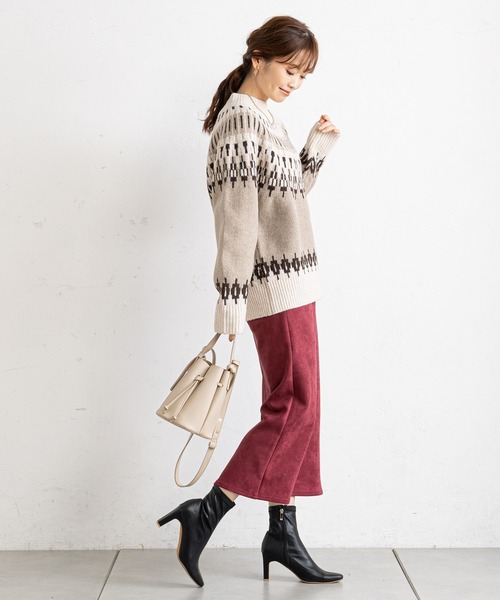 prose verse（プロズヴェール）の「ハイネックノルディック柄ニット（ニット/セーター・レディース・アイボリー/モカ・MEDIUM）」の18枚目の写真