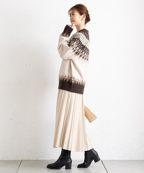 prose verse（プロズヴェール）の「ハイネックノルディック柄ニット（ニット/セーター・レディース・アイボリー/モカ・MEDIUM）」の19枚目の写真