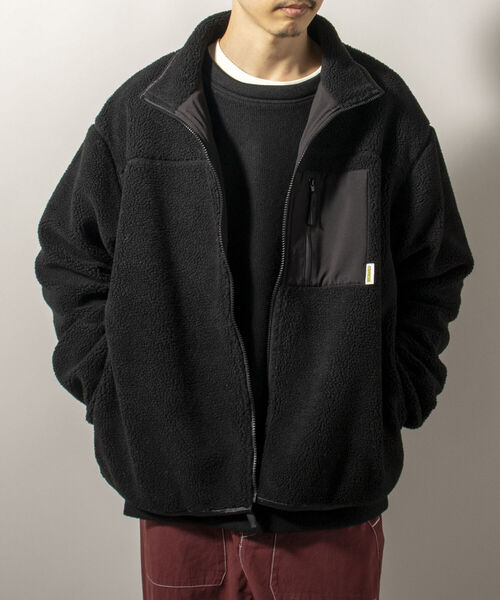 FREDY MAC（フレディーマック）の「【FREDYMAC/フレディマック】ユニセックス ボアフリースZIPブルゾン（ブルゾン・メンズ・オフホワイト/ブラック/ブラウン系その他/パープル系その他・MEDIUM）」の3枚目の写真