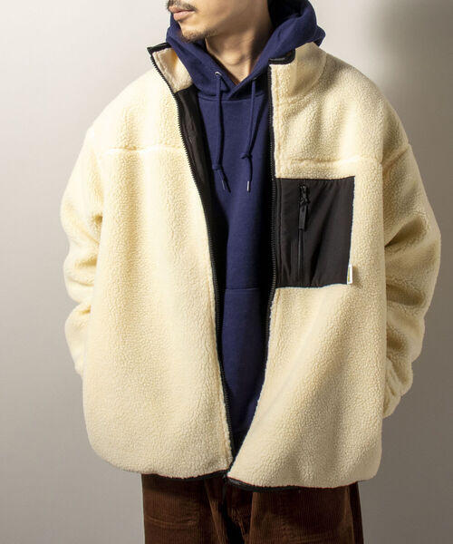FREDY MAC（フレディーマック）の「【FREDYMAC/フレディマック】ユニセックス ボアフリースZIPブルゾン（ブルゾン・メンズ・オフホワイト/ブラック/ブラウン系その他/パープル系その他・MEDIUM）」の15枚目の写真