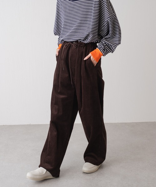 WHIMSIC（ウィムジック）の「【WHIMSIC】コーデュロイワイドパンツ（その他パンツ・レディース・ブラック/ブラウン/ホワイト・FREE）」の9枚目の写真