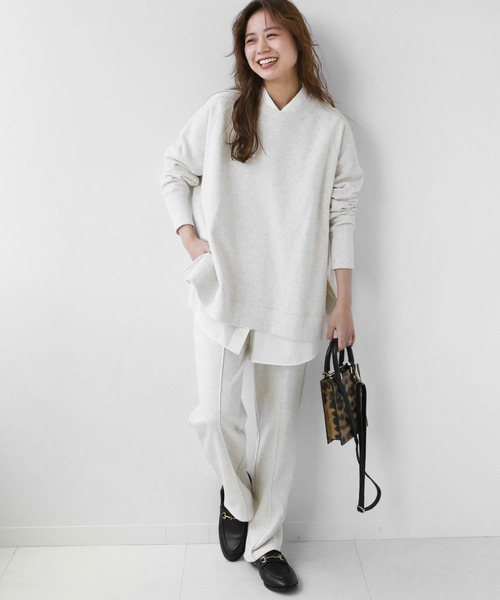 JOURNAL STANDARD relume（ジャーナルスタンダード　レリューム）の「コンパクト裏毛プルオンパンツ◆（スウェットパンツ・レディース・ベージュ/グレー系その他・FREE）」の3枚目の写真