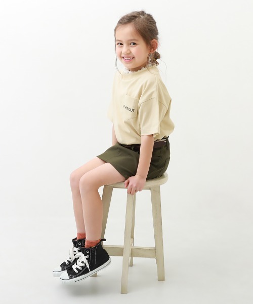 devirock（デビロック）の「BIGシルエットロゴ刺繍Tシャツ（Tシャツ/カットソー・キッズ・ネイビー/イエロー系その他/ダークオリーブ/ブルー系その他/ブラック/ベージュ/オフホワイト/グレー系その他/モカ/ライトカーキ/ライトブラウン/ブラック系その他/ホワイト/グリーン系その他・150cm/120cm/140cm/130cm/100cm/160cm/110cm）」の22枚目の写真