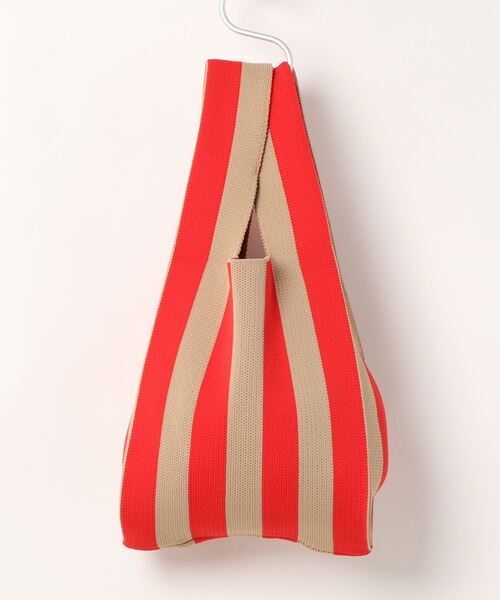 ottilie(オティーリエ)の「ストライプニットBAG(ハンドバッグ・レディース・ブラック/レッド・FREE)」の4枚目の写真