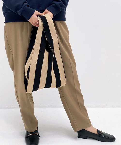 ottilie(オティーリエ)の「ストライプニットBAG(ハンドバッグ・レディース・ブラック/レッド・FREE)」の8枚目の写真