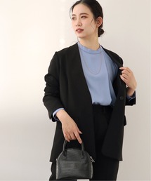 Simplicite | 梨地ジャケット◆(ノーカラージャケット)