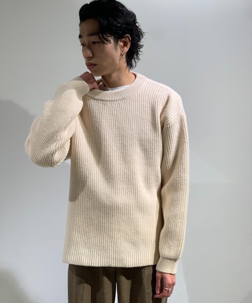 セール Toironier トワロニエ Rum Knit Crew ラムニットクルーネックセーター ニット セーター Toironier トワロニエ のファッション通販 Zozotown