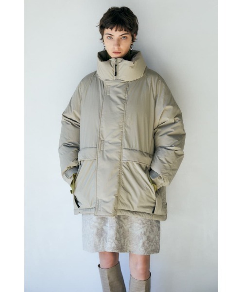 MOUSSY（マウジー）の「STAND WARMY DOWN ジャケット（ダウンジャケット/コート・レディース・ライトベージュ/ダークグリーン/ブラック・FREE）」の3枚目の写真