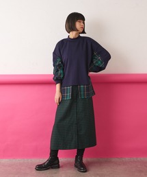 ear PAPILLONNER | スウェットシャツコンビワンピース(ワンピース)
