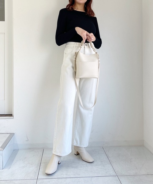 【ALDO】2WAY 編み込み シェルモチーフ バケットバッグ バルケ2WAYポシェット シュリンク型押しダブルフェイスレザーVer