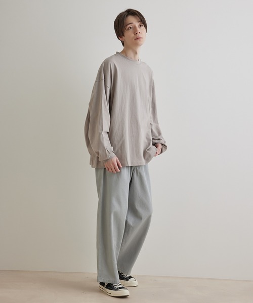 JUNRED（ジュンレッド）の「タックロングTシャツ（Tシャツ/カットソー・メンズ・ホワイト/ブルー系その他4/チャコールグレー/ベージュ系その他・M/S/L）」の17枚目の写真