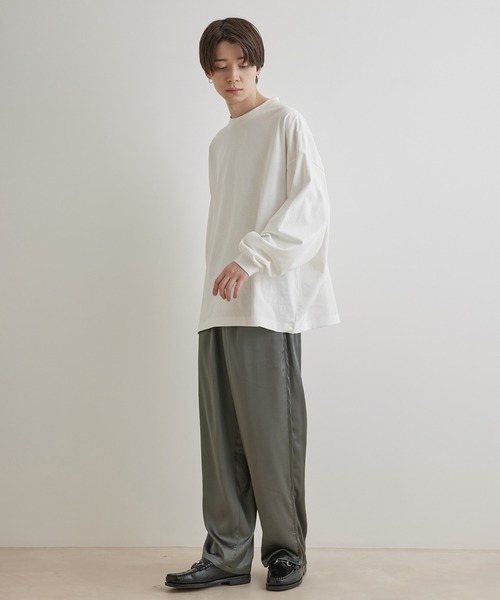 JUNRED（ジュンレッド）の「タックロングTシャツ（Tシャツ/カットソー・メンズ・ホワイト/ブルー系その他4/チャコールグレー/ベージュ系その他・M/S/L）」の13枚目の写真